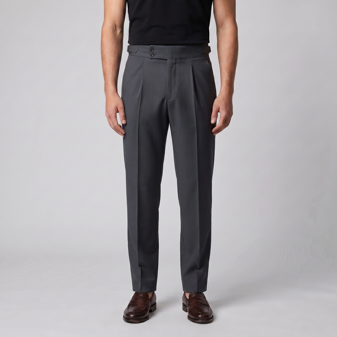 Men's High Waist Formal Trousers with Tailored Fit