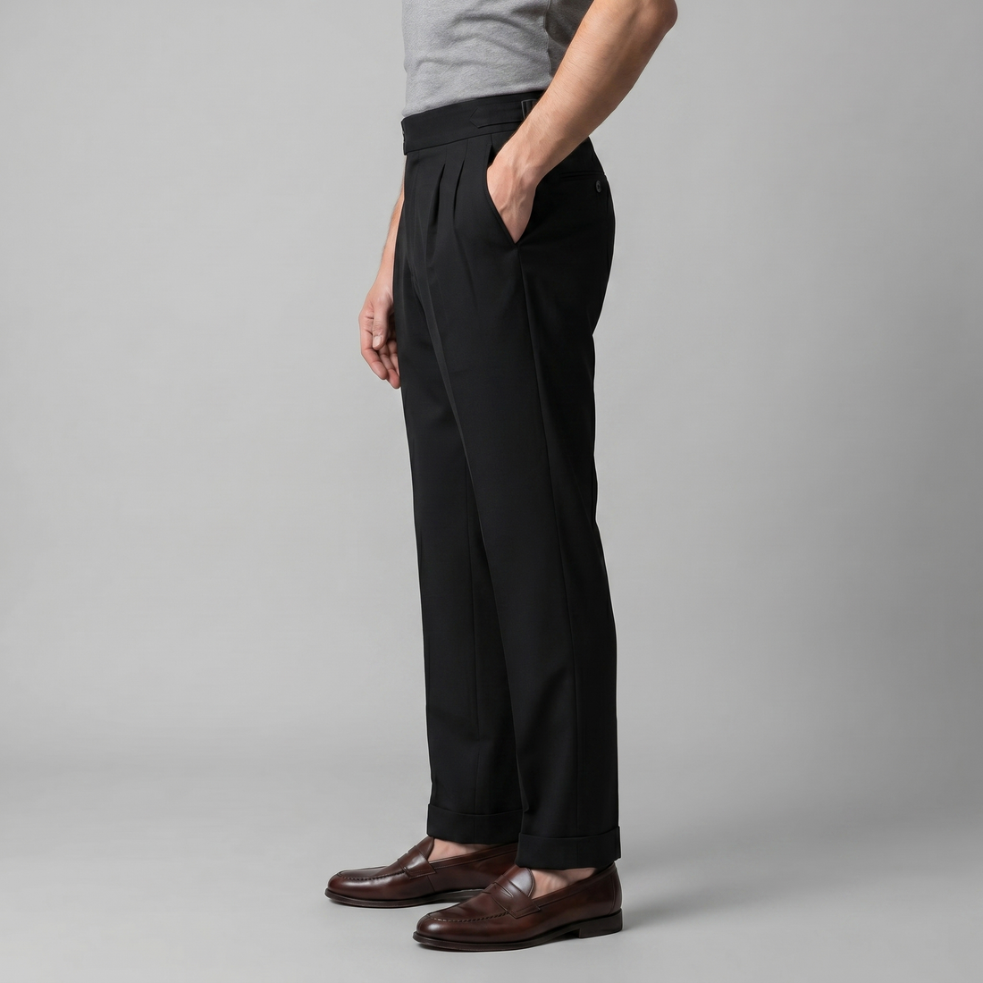 Men's High Waist Formal Trousers with Tailored Fit