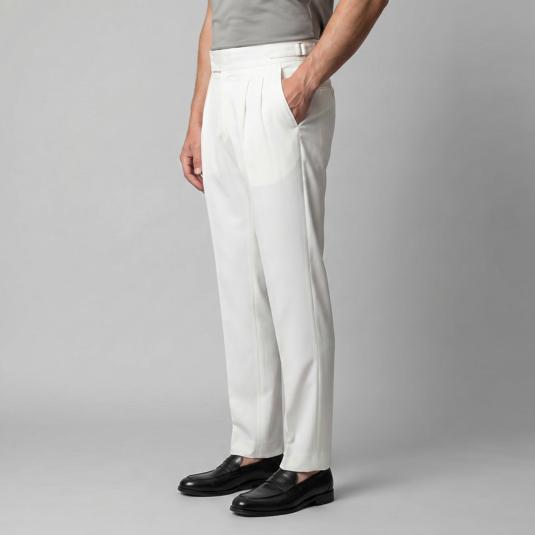 Men's High Waist Formal Trousers with Tailored Fit