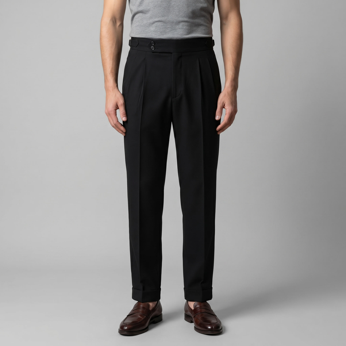Men's High Waist Formal Trousers with Tailored Fit