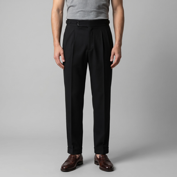 Men's High Waist Formal Trousers with Tailored Fit