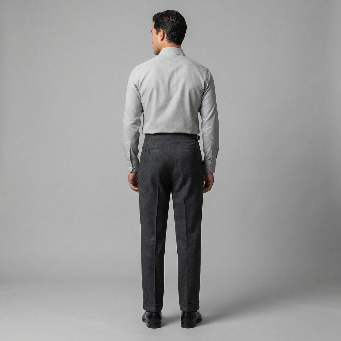 Men's High-Waisted Straight-Leg Trousers