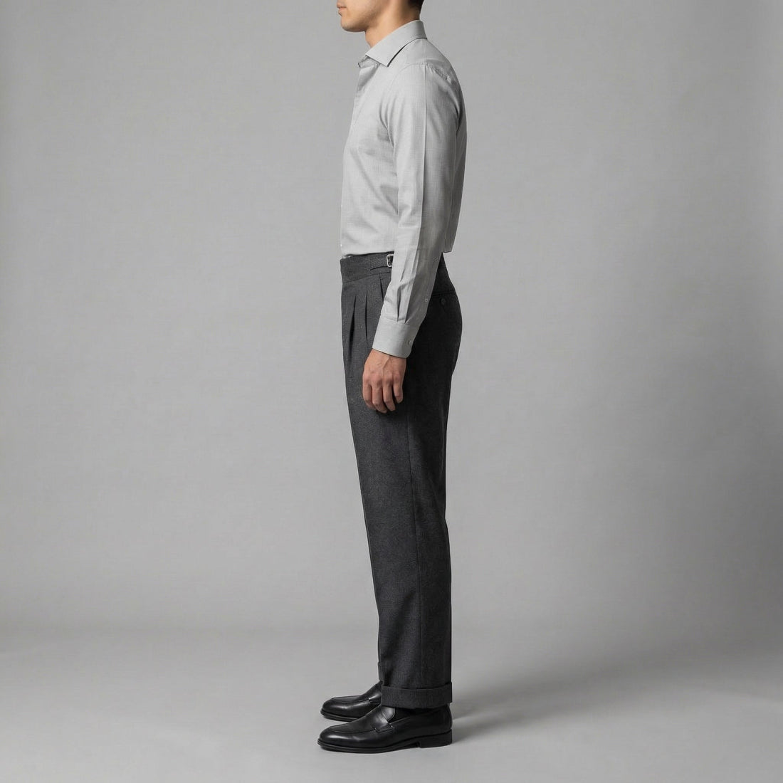 Men's High-Waisted Straight-Leg Trousers