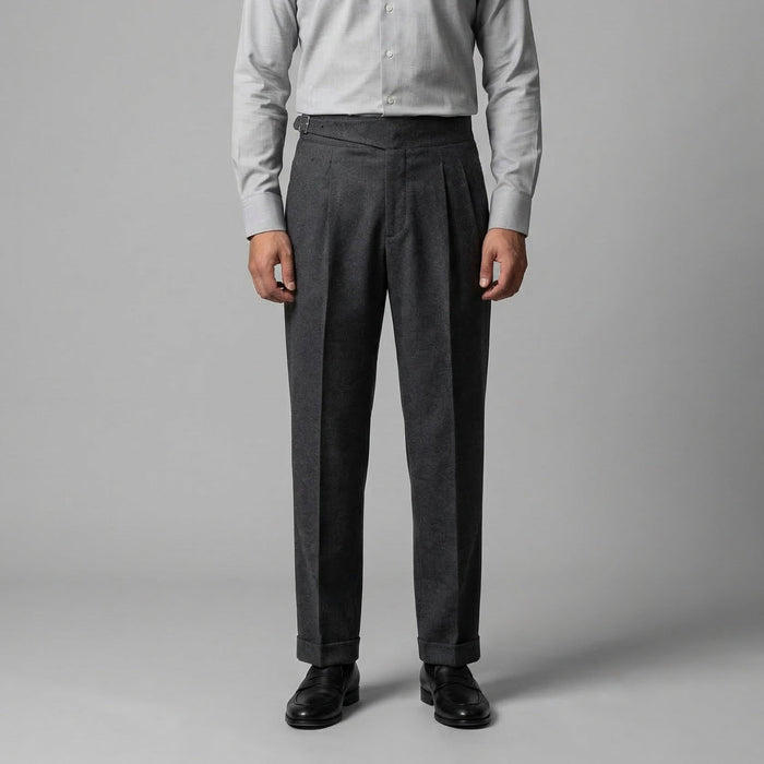 Men's High-Waisted Straight-Leg Trousers