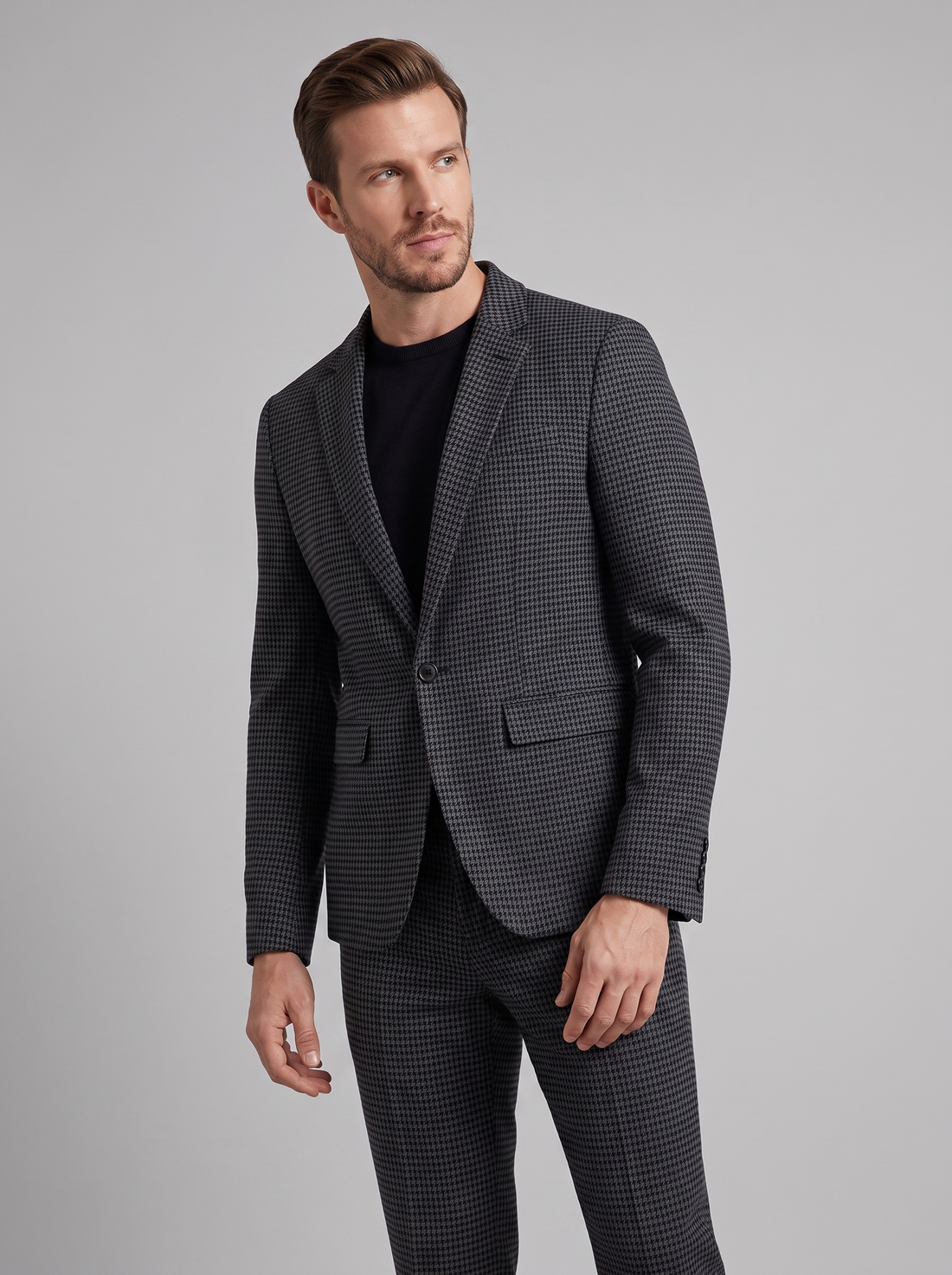 Men's Houndstooth Tailored Suit