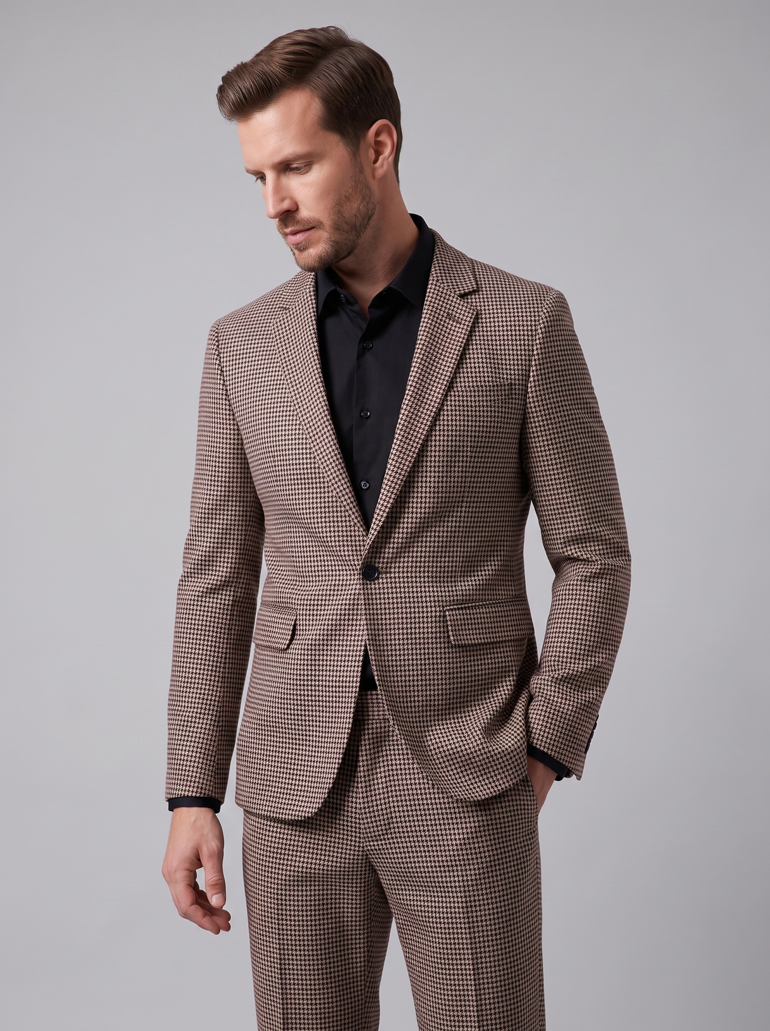Men's Houndstooth Tailored Suit