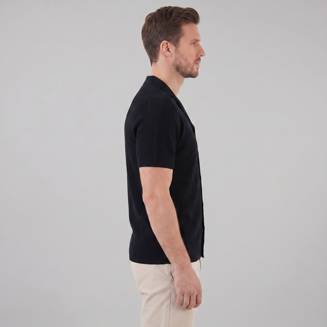 Men's Knit Button Shirt
