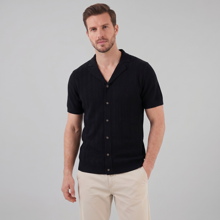 Men's Knit Button Shirt