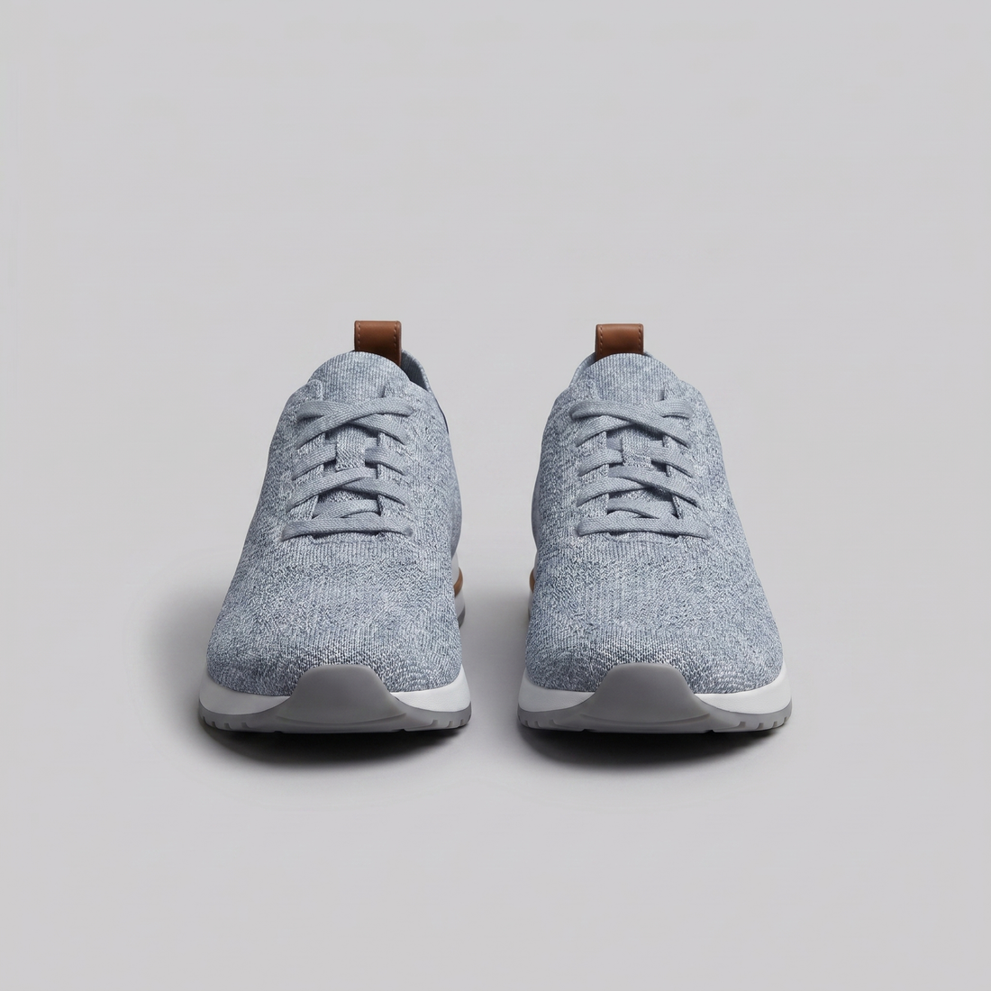 Men's Knit Leather Lace-Up Trainers