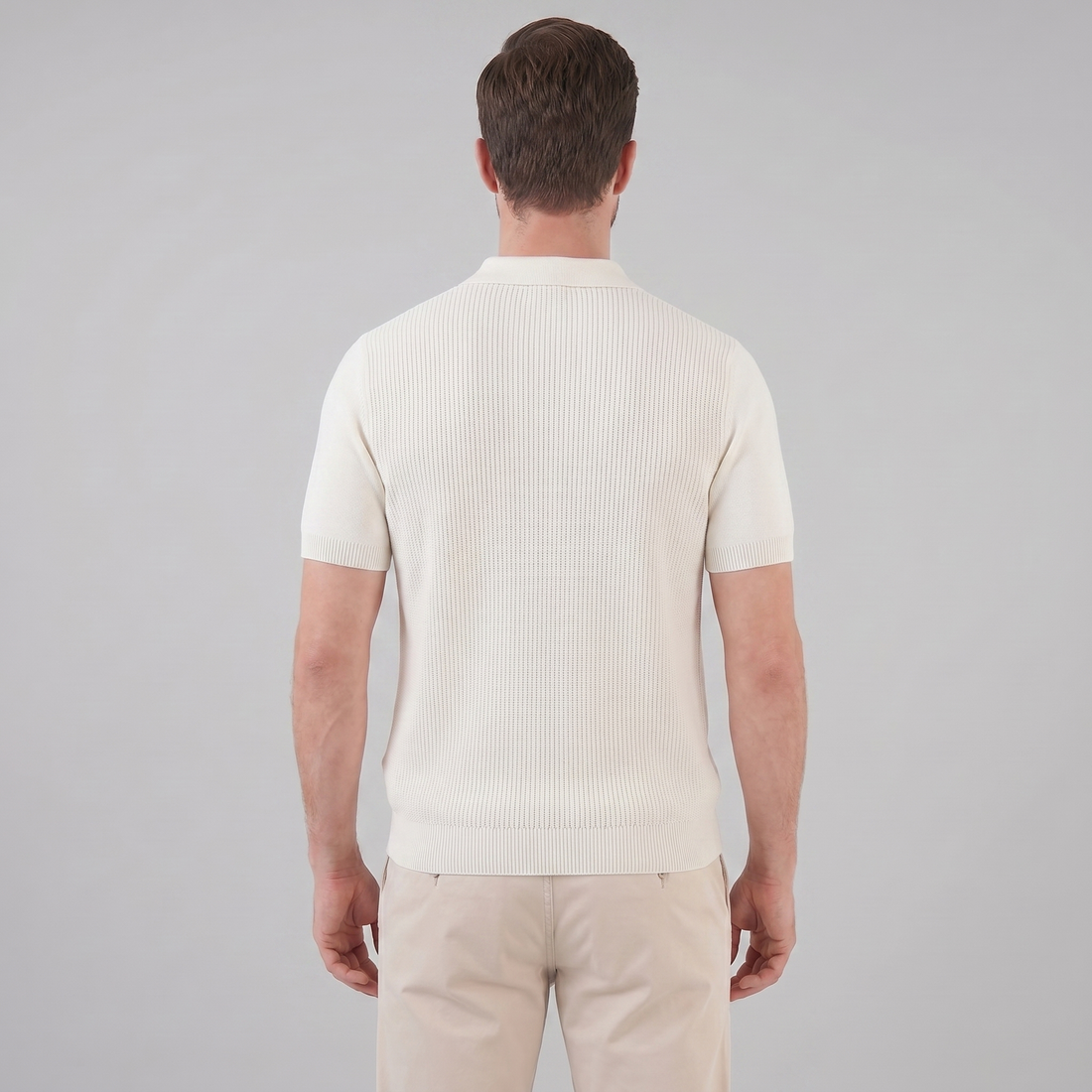 Men's Knit Polo Zip Neck