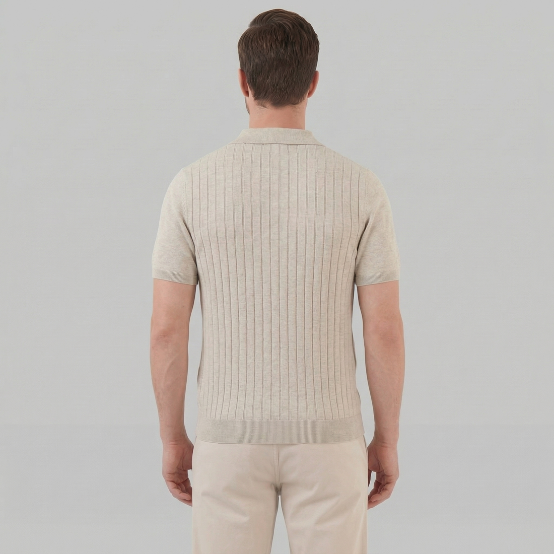 Men's Knit Striped Polo