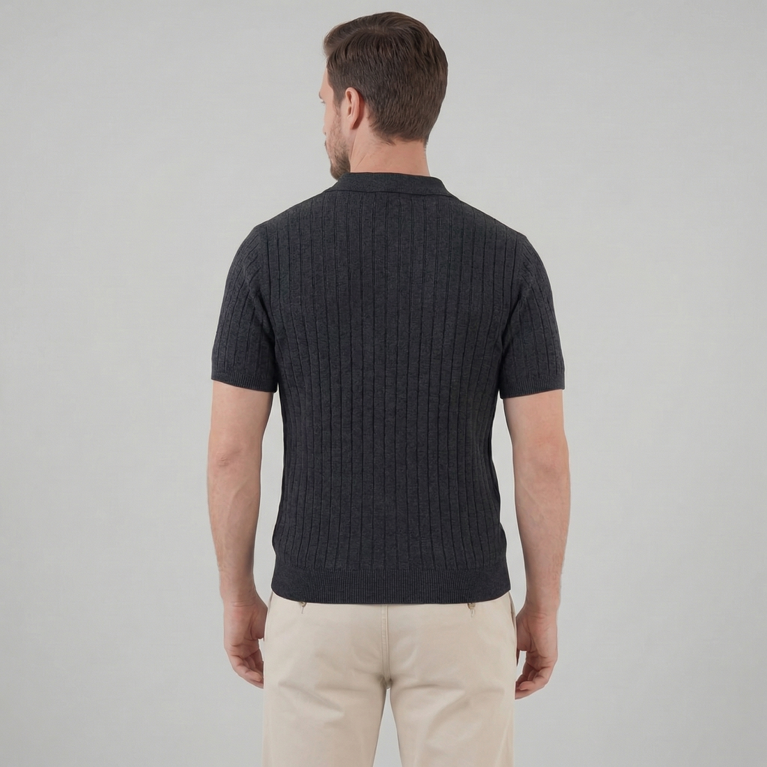 Men's Knit Striped Polo