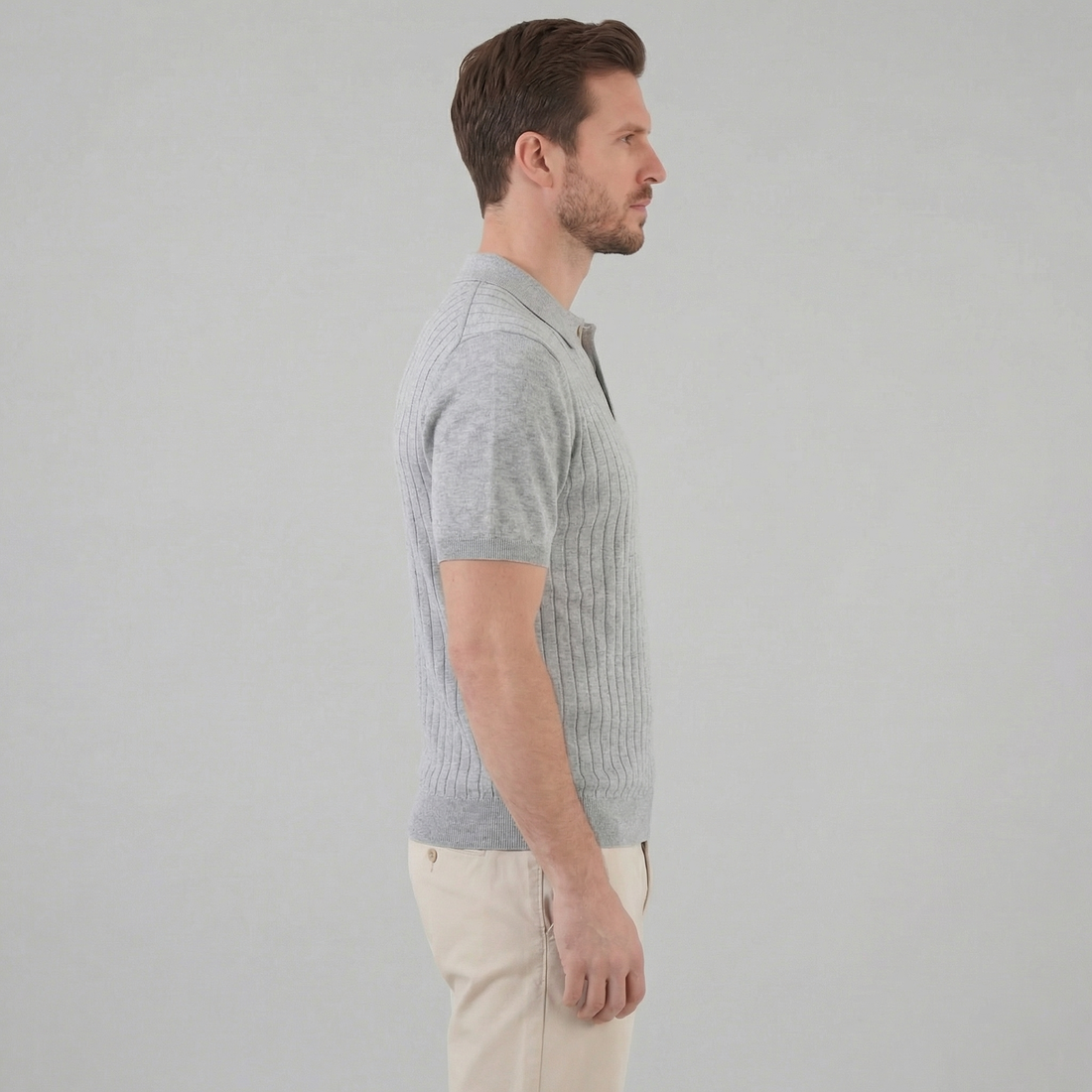 Men's Knit Striped Polo