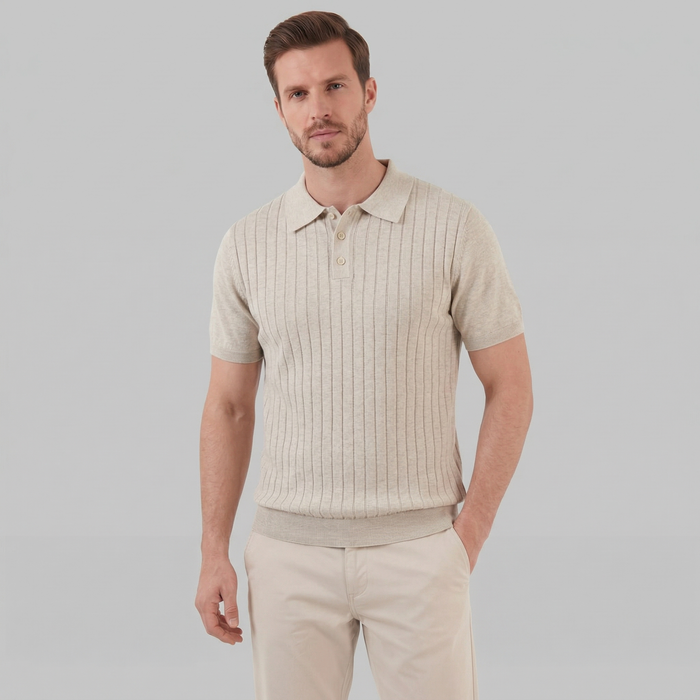 Men's Knit Striped Polo