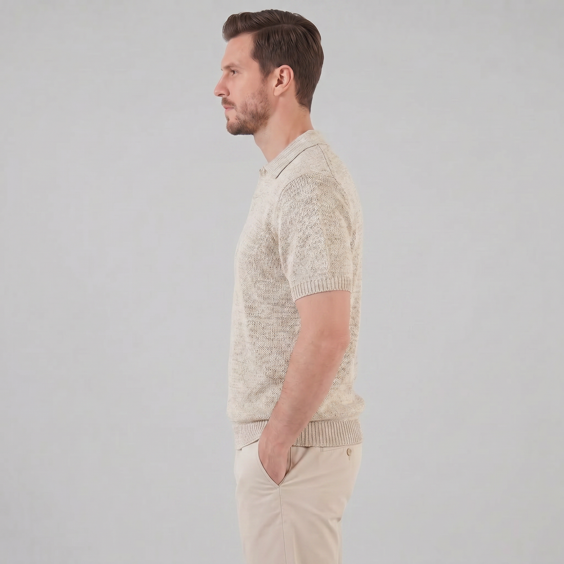 Men's Knitted Summer Polo Shirt