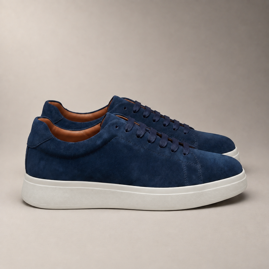 Men's Leather Lace-Up Sneakers