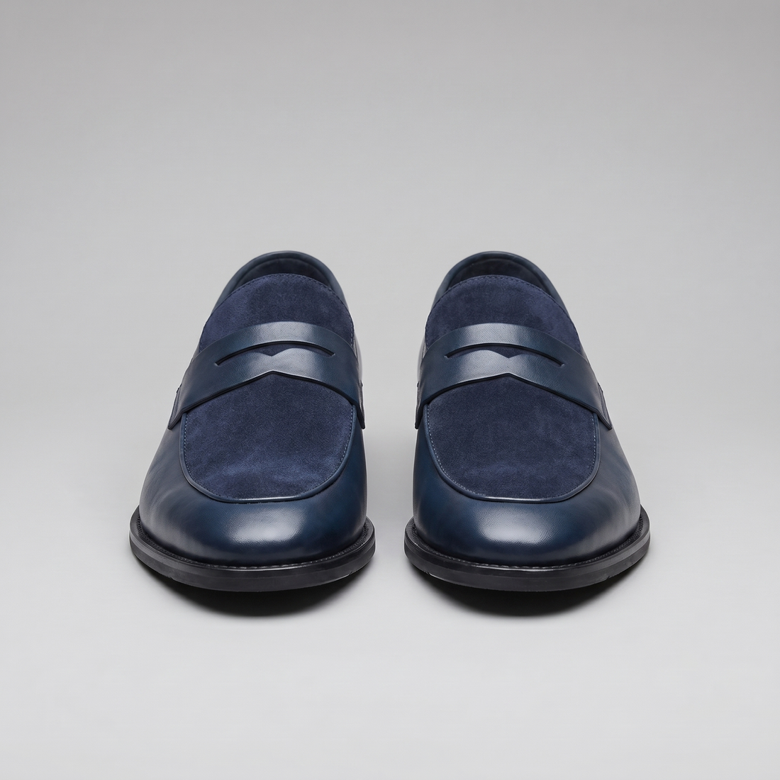 Men's Leather Suede Panel Loafers