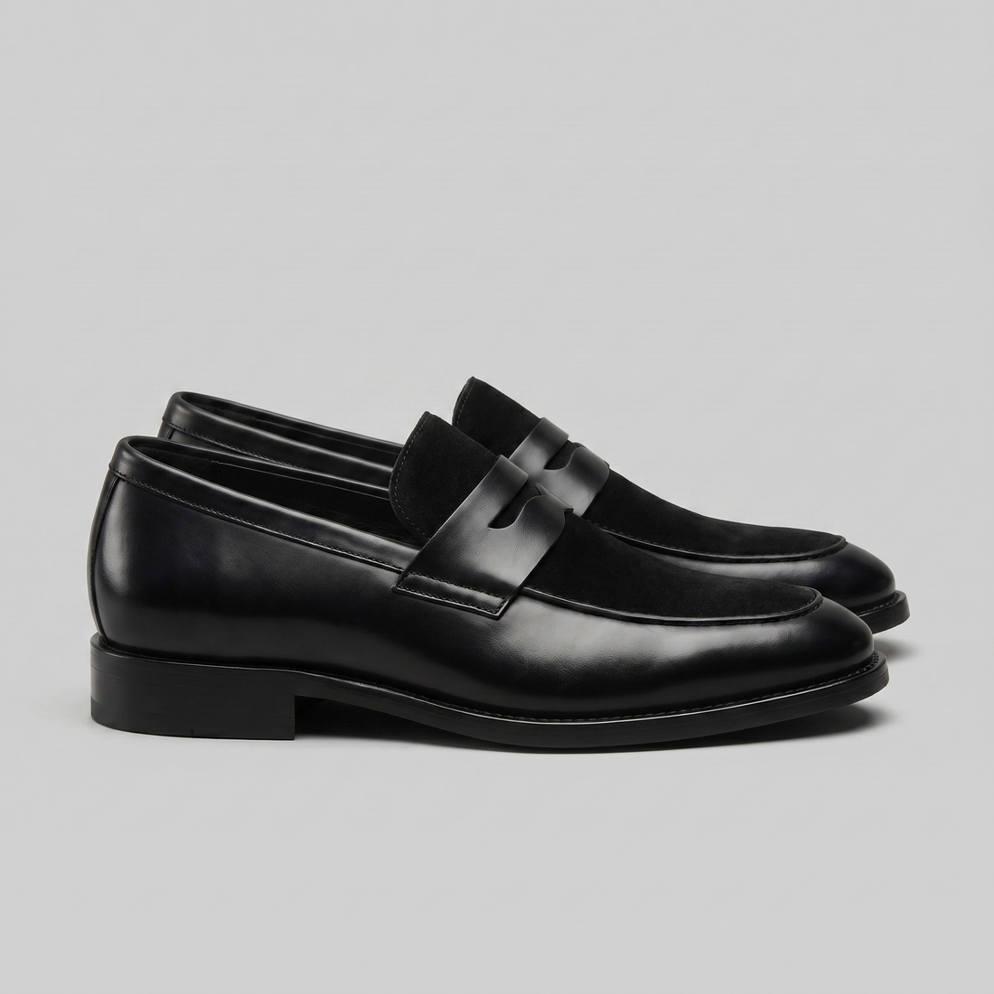 Men's Leather Suede Panel Loafers