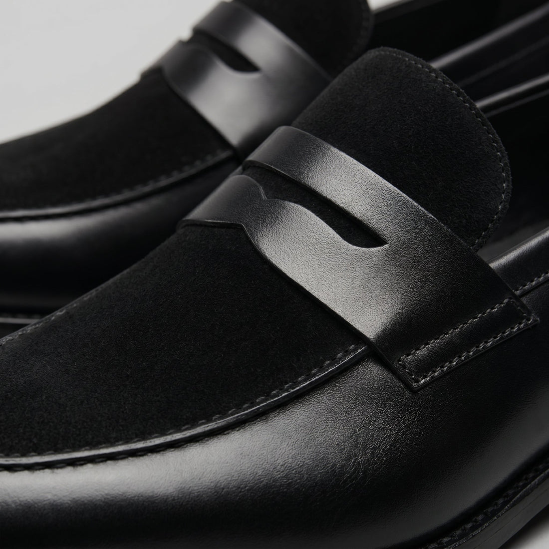 Men's Leather Suede Panel Loafers
