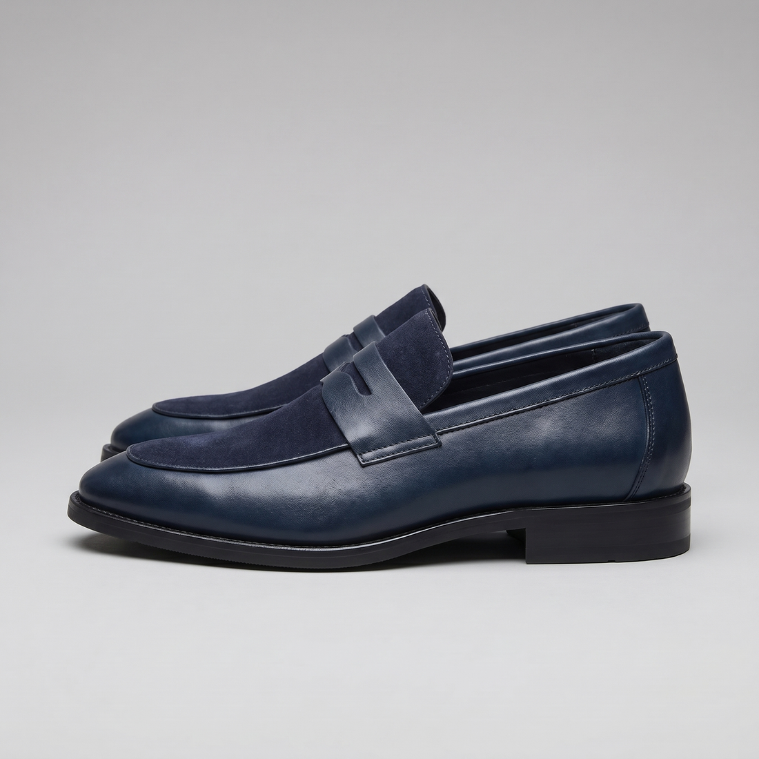 Men's Leather Suede Panel Loafers