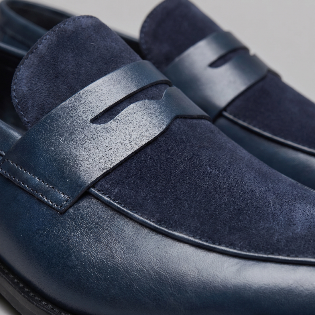 Men's Leather Suede Panel Loafers