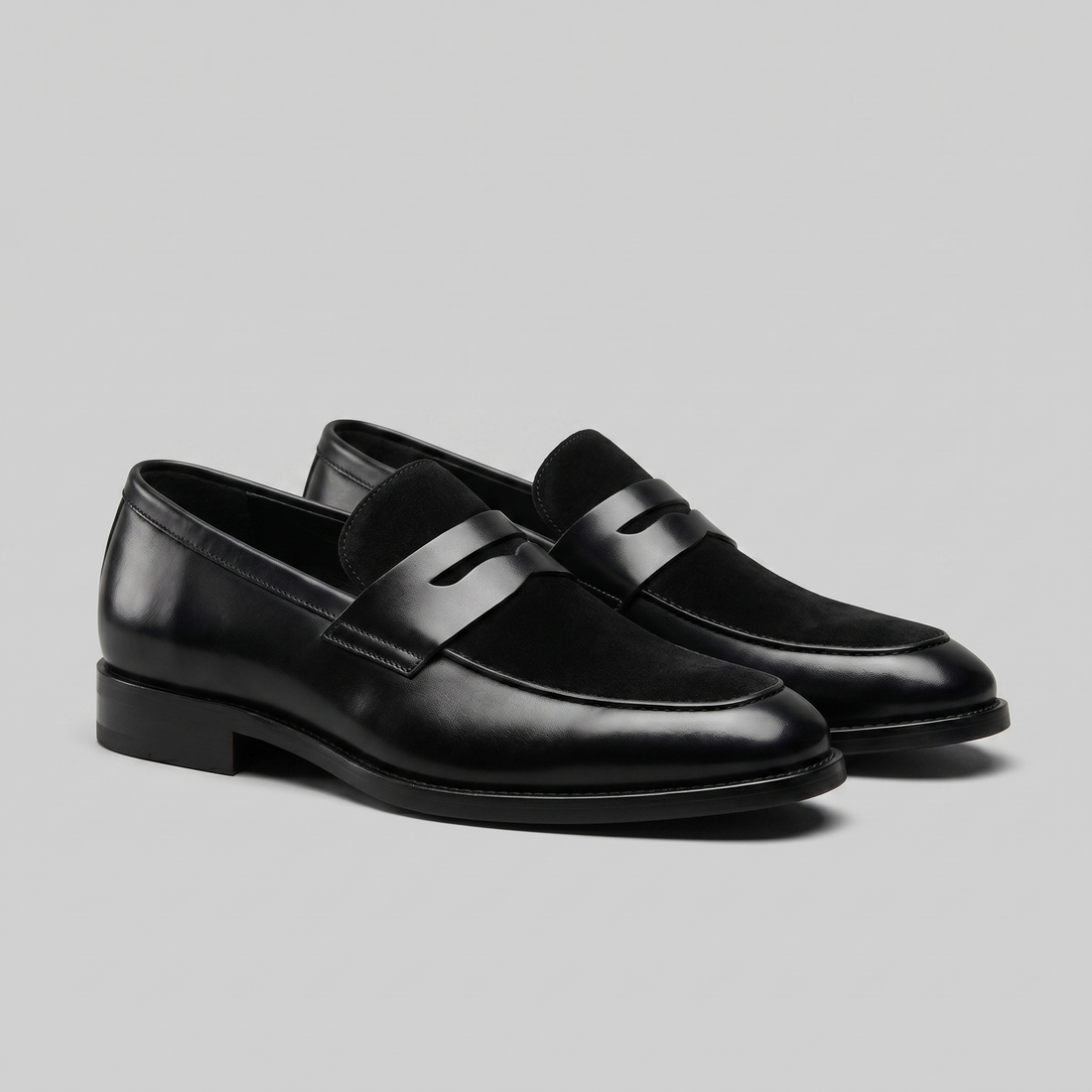 Men's Leather Suede Panel Loafers