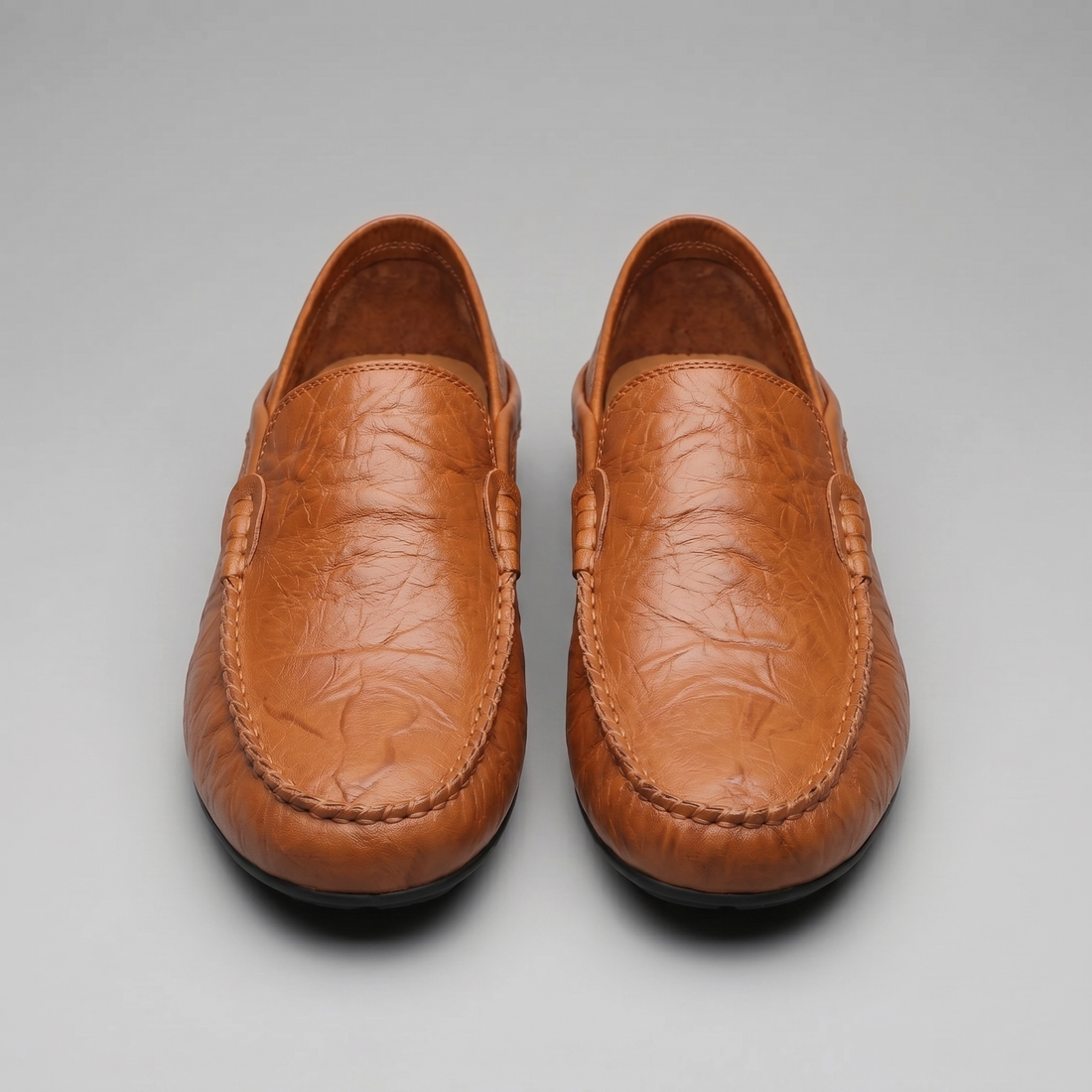 Men's Leather Travel Loafers with Fold-Down Heel