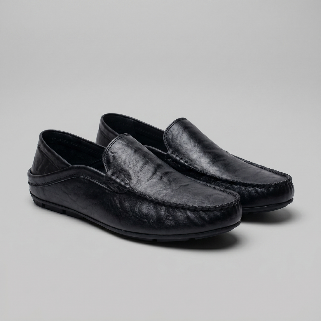 Men's Leather Travel Loafers with Fold-Down Heel