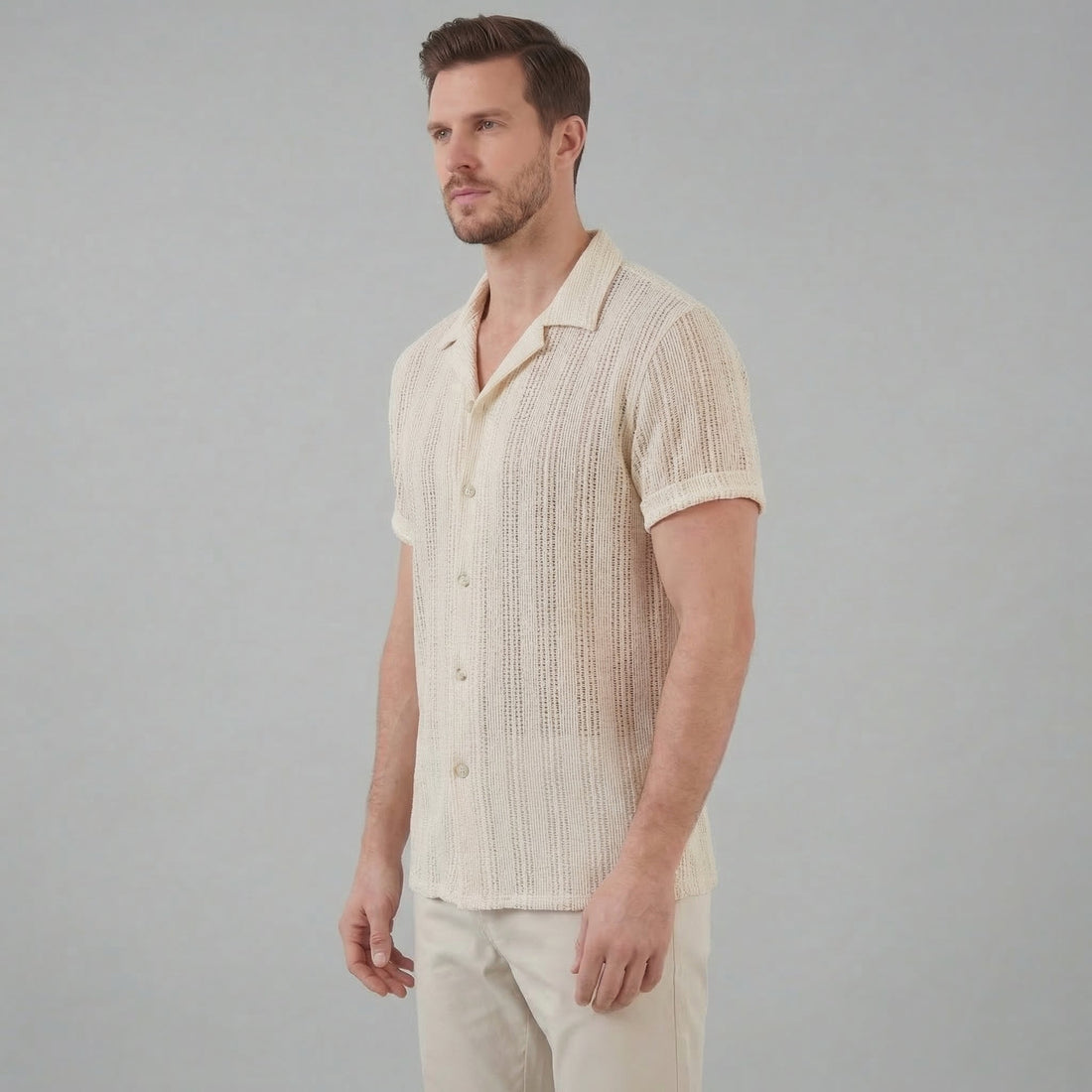 Men's Lightweight Button-Down Shirt for Summer