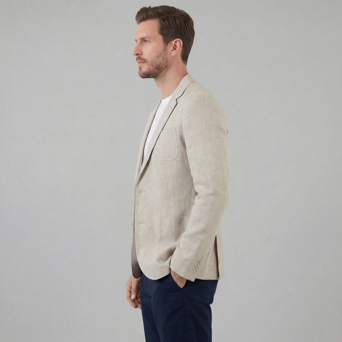 Men's Linen Blazer Jacket