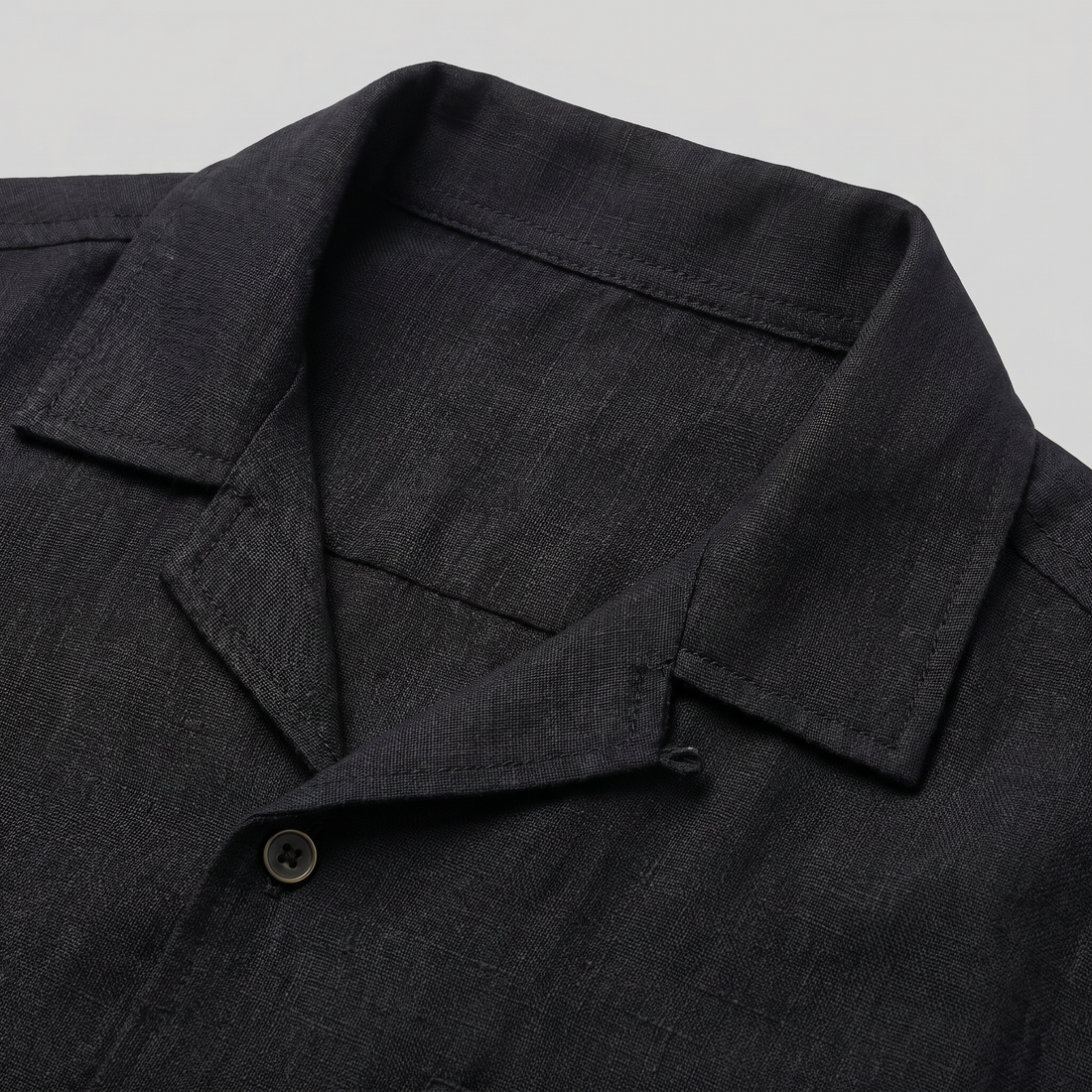 Men's Linen Camp Collar Shirt and Shorts Set
