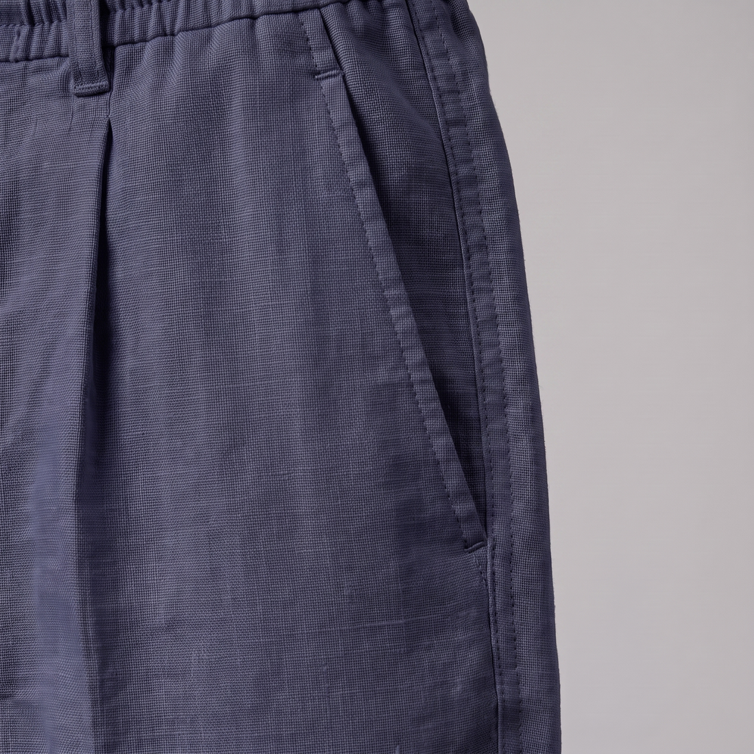 Men's Linen Drawstring Pleated Trousers