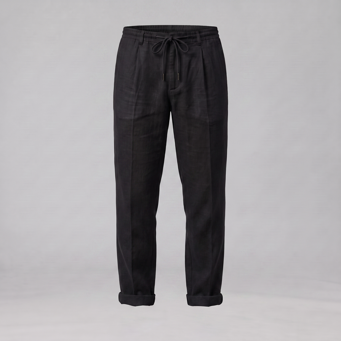 Men's Linen Drawstring Pleated Trousers