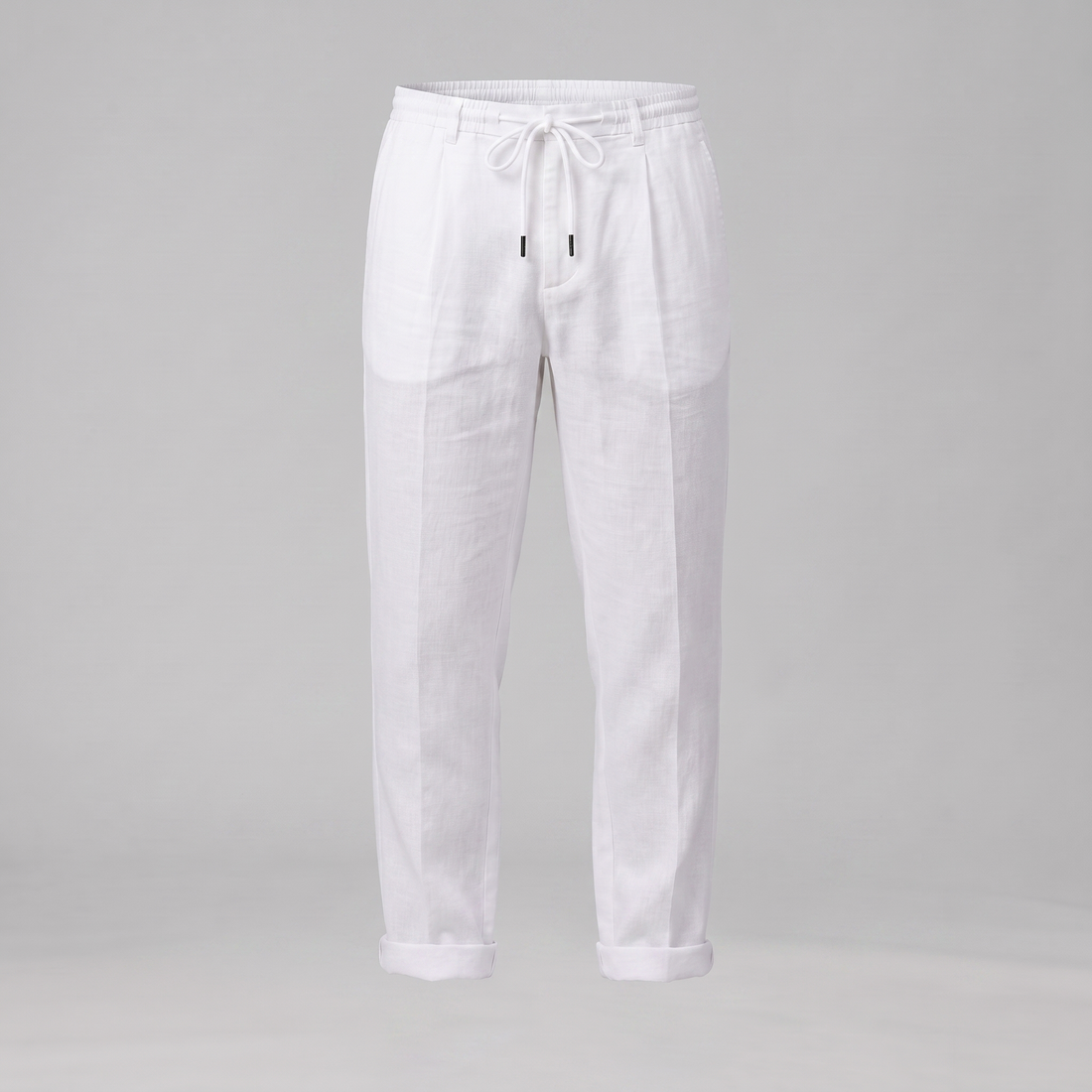 Men's Linen Drawstring Pleated Trousers