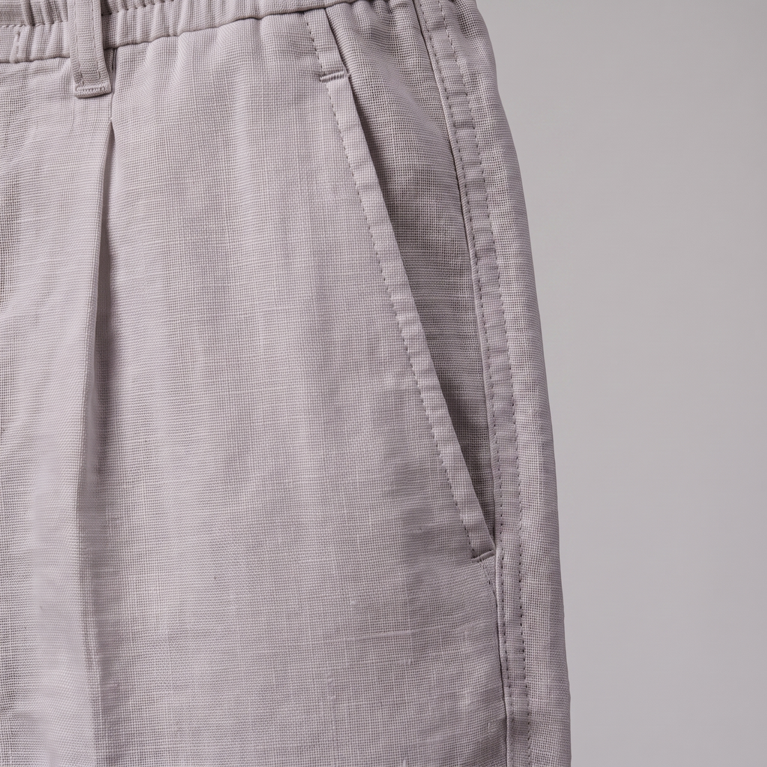 Men's Linen Drawstring Pleated Trousers