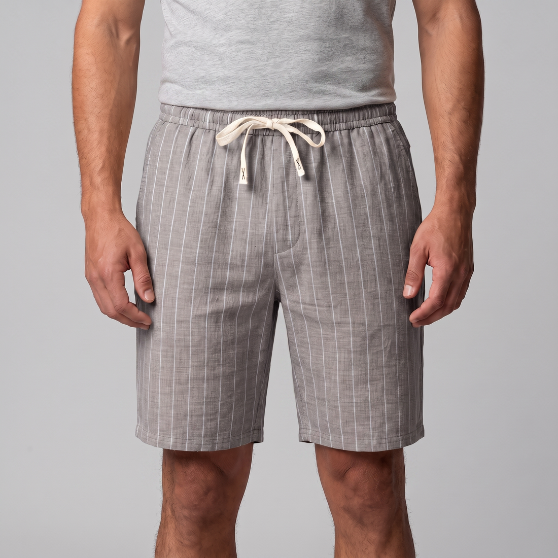 Men's Linen Pinstripe Summer Shorts
