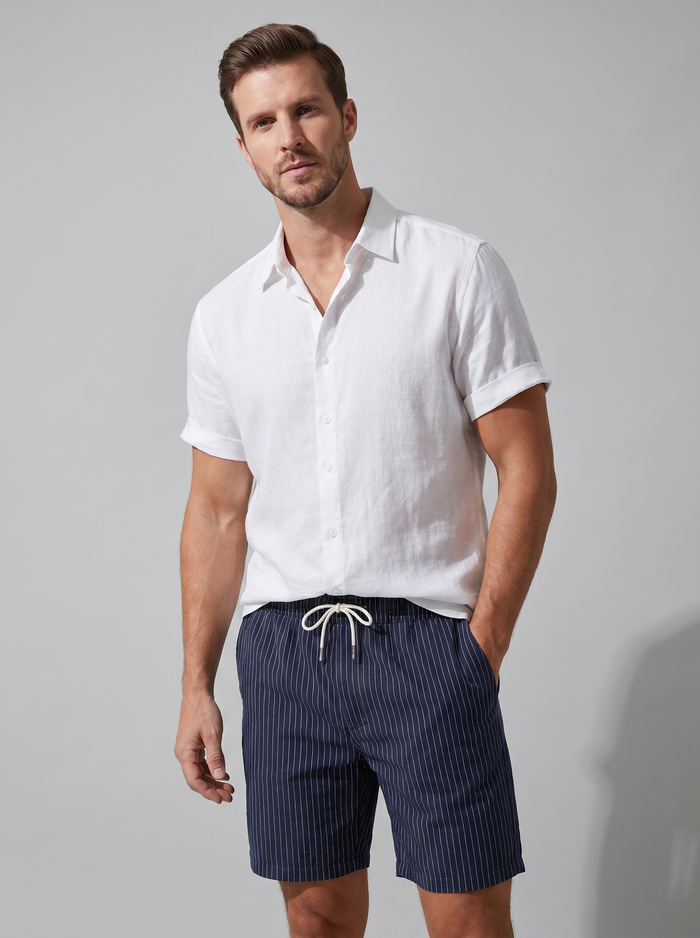Men's Linen Shirt and Shorts Set
