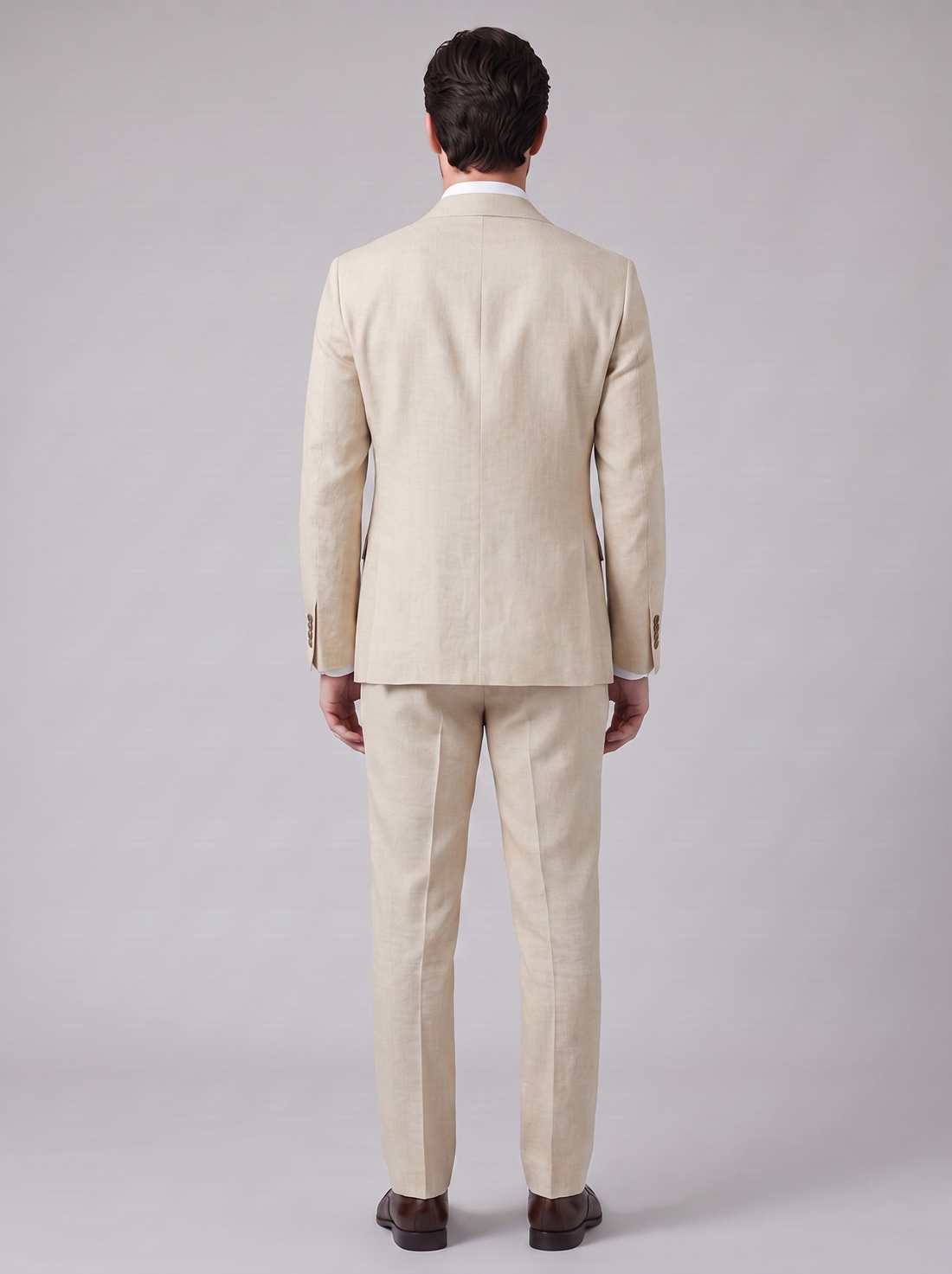 Men's Linen Slim-Fit Suit for Summer Weddings and Events