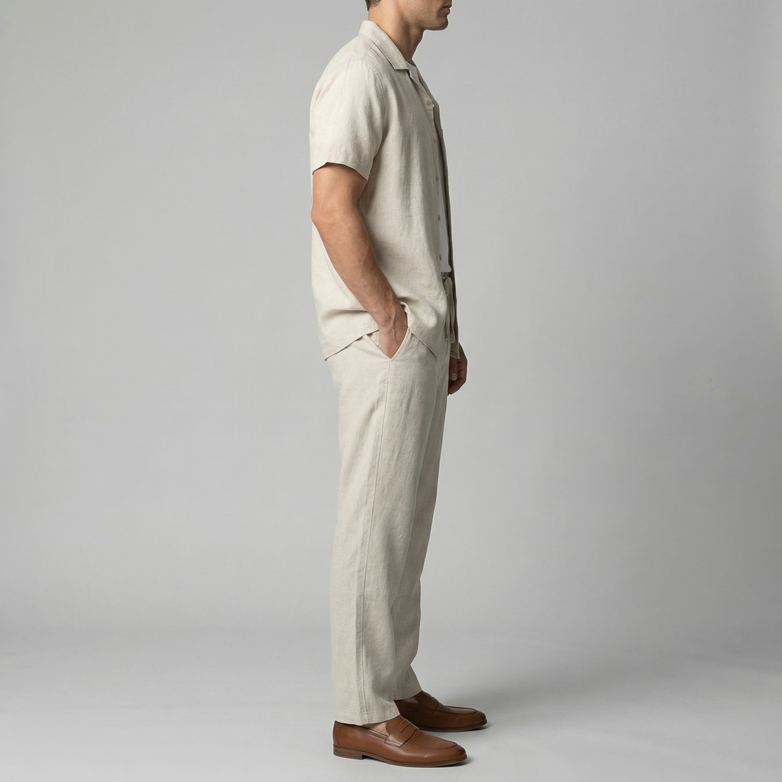 Men's Linen Slim Fit Trousers