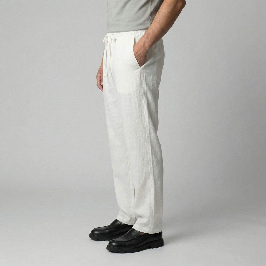 Men's Linen Slim Fit Trousers
