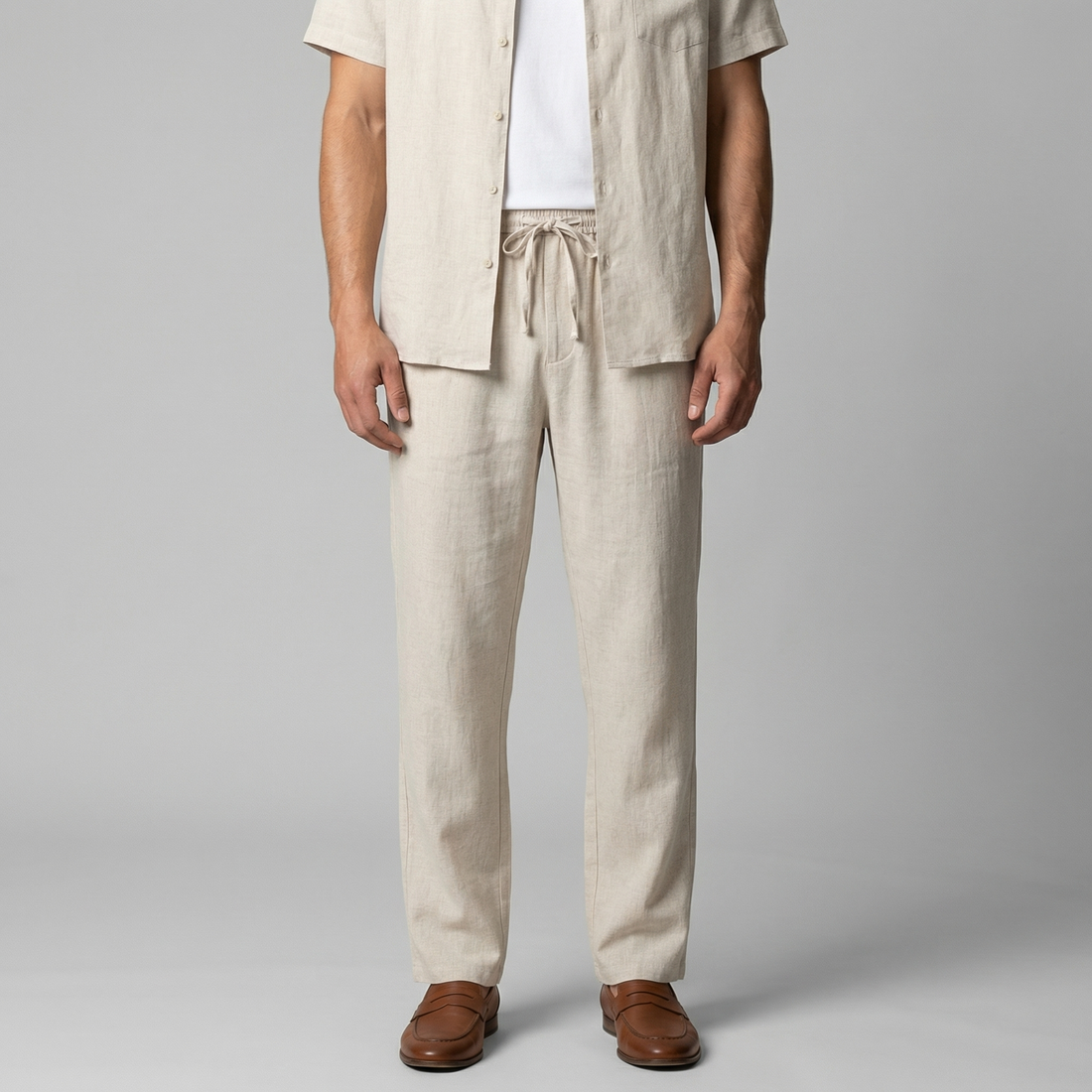 Men's Linen Slim Fit Trousers