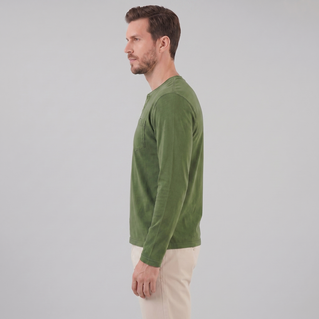 Men's Long Sleeve Henley Shirt