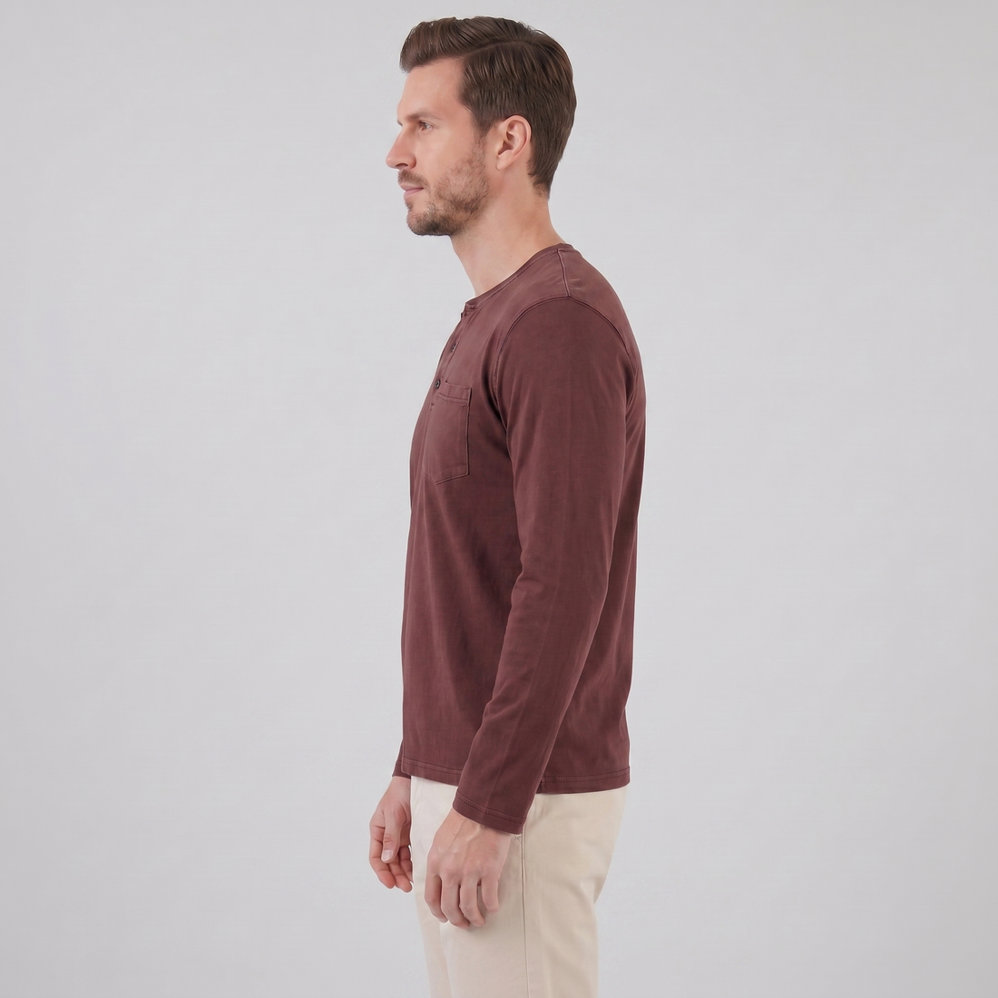 Men's Long Sleeve Henley Shirt