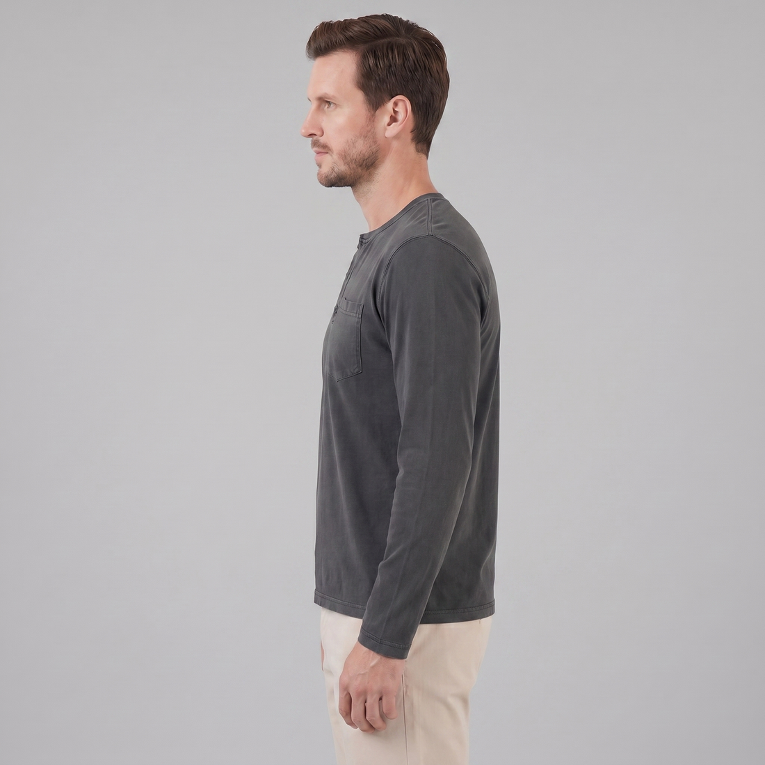 Men's Long Sleeve Henley Shirt