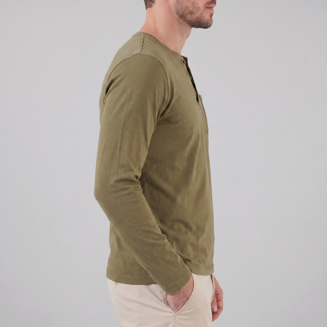 Men's Long Sleeve Henley Shirt