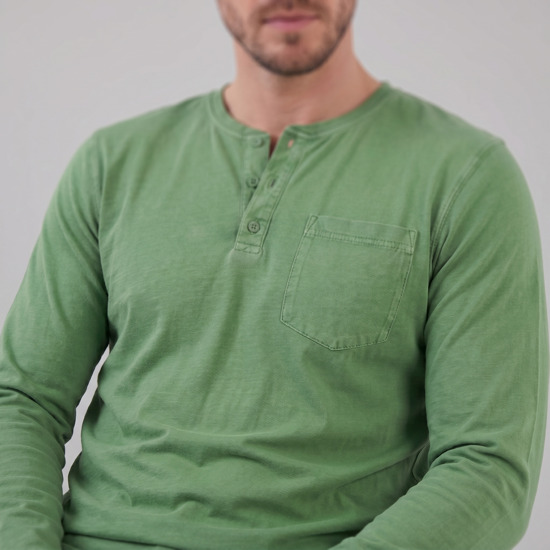 Men's Long Sleeve Henley Shirt