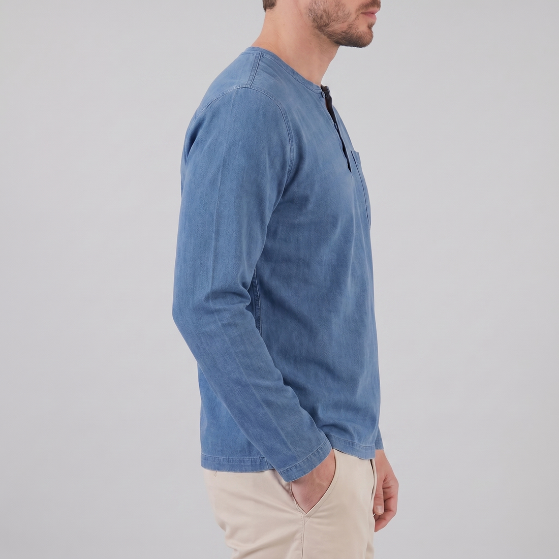 Men's Long Sleeve Henley Shirt