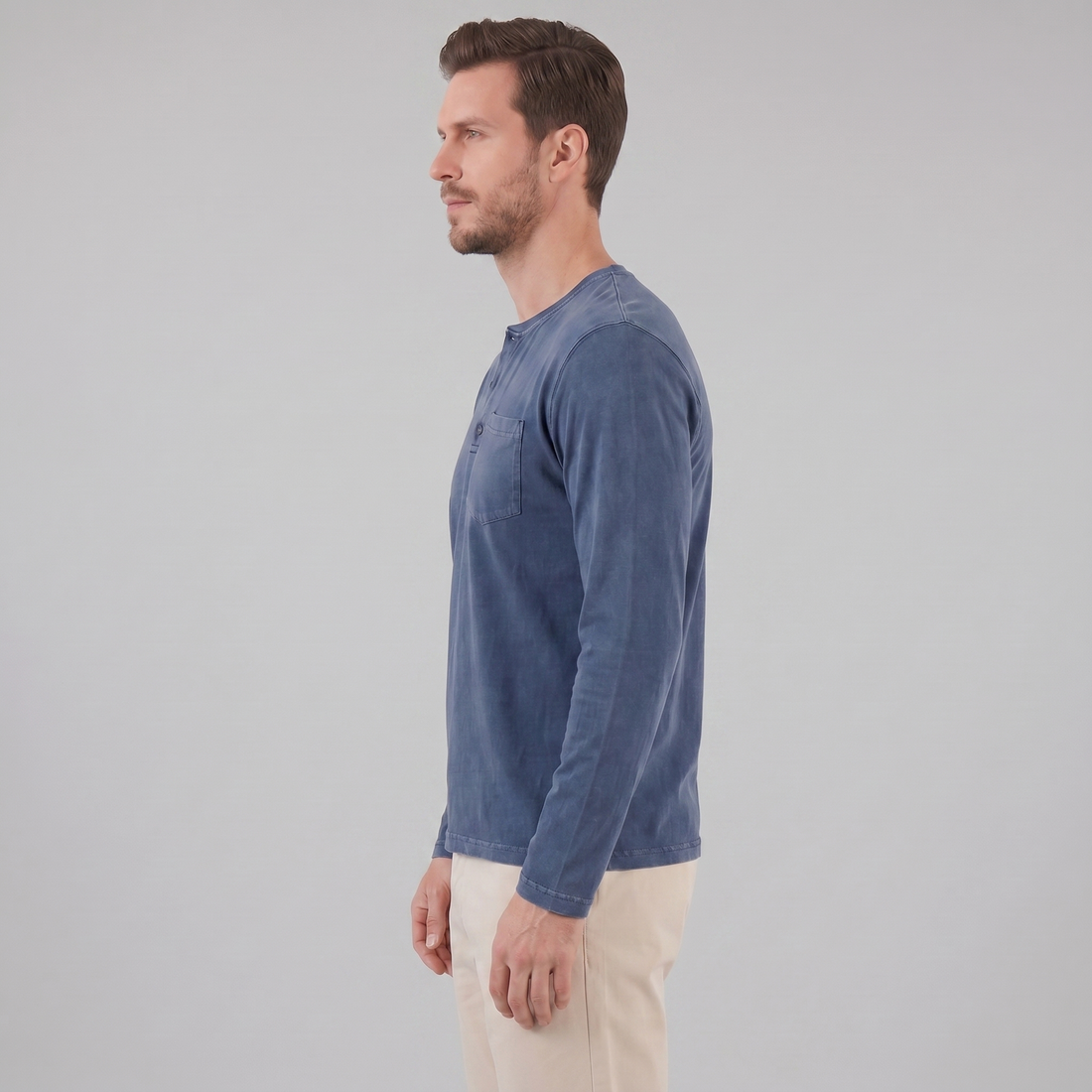 Men's Long Sleeve Henley Shirt