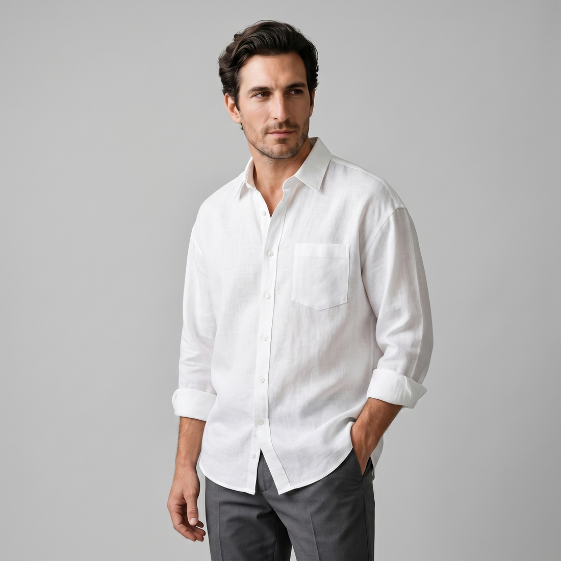 Men's Long Sleeve Oversized Shirt