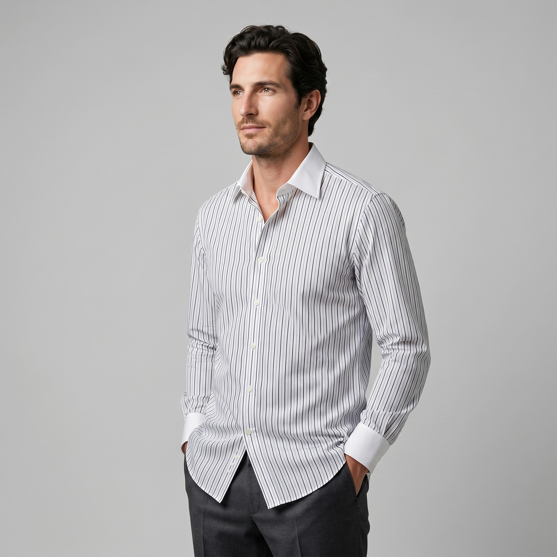 Men's Long Sleeve Stripe Shirt